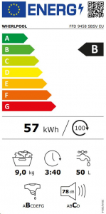 Whirlpool FFD 9458 SBSV EU elöltöltős mosógép ezüst